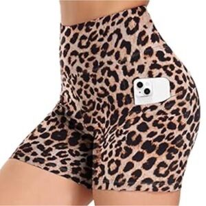 Leopard Print High-Waist Bike Shorts Sz Medium like new